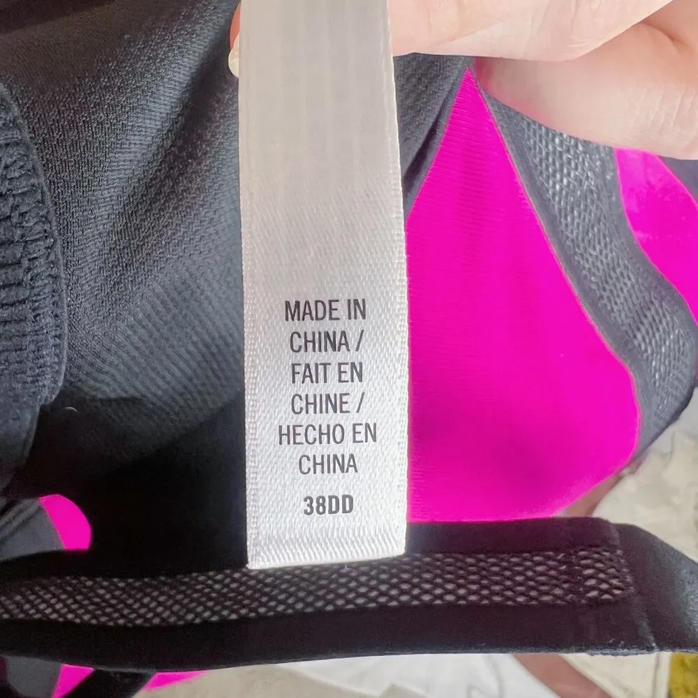 VSX Sport Victoria's Secret Fuscia Sports Bra Zip Up 38DD